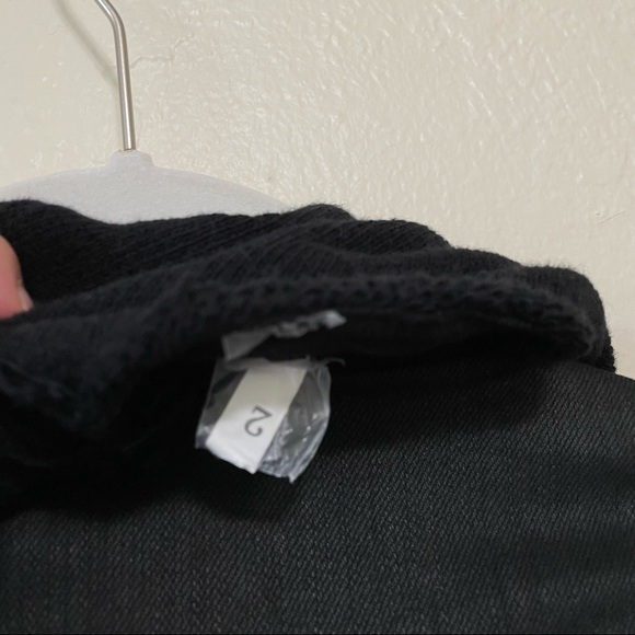 free people Drape Front Coated Moto Jean Jacket in Black Combo - 2 - Picture 7 of 13